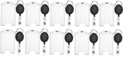 Ang Plastic, Steel ID Badge Holder, ID Badge Reel(Pack of 10)