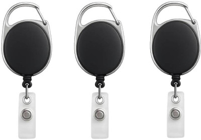 NSSP ID Card Holder combo (Oval Black yoyo + Black id Card Holder) 1 Card Holder(Set of 3, Black)