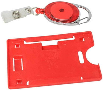 JSMSH Plastic ID Badge Holder, ID Badge Reel(Pack of 3)