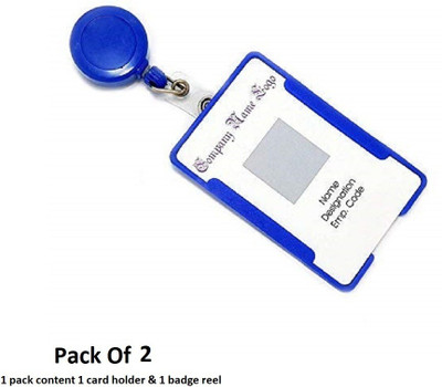 NSSP Plastic, Stainless Steel ID Badge Reel, ID Badge Holder(Pack of 2)