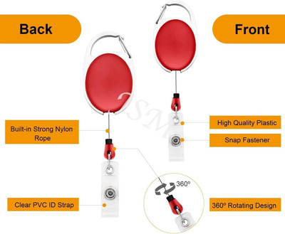 JSMSH Plastic ID Badge Reel(Pack of 50)