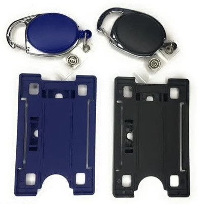 HCS Plastic ID Badge Holder, ID Badge Reel(Pack of 2)