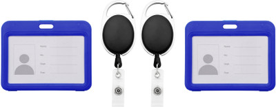 LRS Plastic ID Badge Holder, ID Badge Reel(Pack of 2)