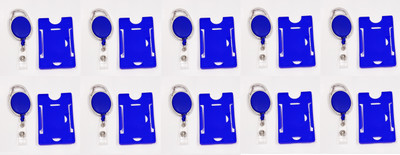 JSMSH Plastic ID Badge Holder, ID Badge Reel(Pack of 10)