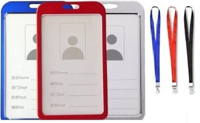 ASV Aluminum ID Badge Holder, Lanyard(Pack of 3)