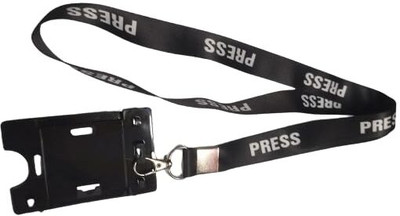 Dey 's stationery store Lanyard/Press Ribbon with id Card Holder(Black) Lanyard(Black)
