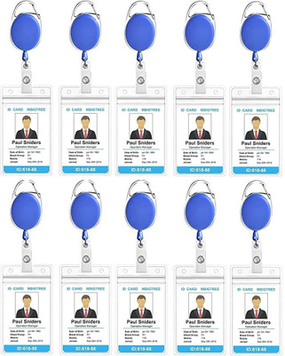 Dey 's stationery store Plastic ID Badge Reel, ID Badge Holder(Pack of 10)