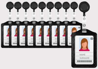 ASV Plastic ID Badge Holder, ID Badge Reel(Pack of 10)
