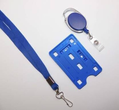 Ang Plastic, Cotton ID Badge Holder, Lanyard, ID Badge Reel(Pack of 3)