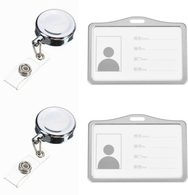 LRS Aluminum, Steel ID Badge Holder, ID Badge Reel(Pack of 2)