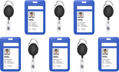 LRS Plastic ID Badge Holder, ID Badge Reel(Pack of 5)
