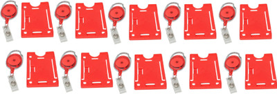 JSMSH Plastic ID Badge Holder, ID Badge Reel(Pack of 10)