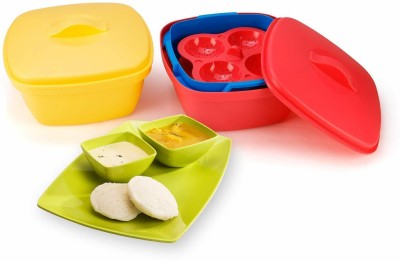 Kavid Microwave Dishwasher Safe Plastic Idli Makers Vegetable Steamer & Rice Cooker Microwave Idli Maker(2 Plates , 8 Idlis )