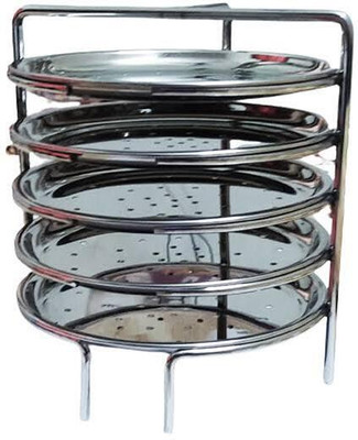 VGS MARKETINGS Stainless Steel Idiyappam Seva Maker Stand 5 Plates for pressure Cooker Steamer Standard Idli Maker(5 Plates , 5 Idlis )