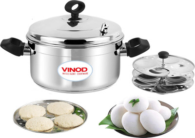 VINOD Idli Cooker Stainless Steel SAS Bottom,Make Soft, Fluffy, Healthy Idli, Induction Idli Maker(4 Plates , 16 Idlis )