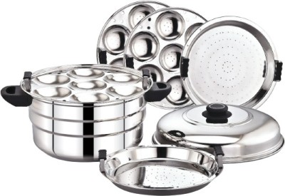 DIAMOND Steamer Pot/ 3 plates 21 Idlis, 1 Mini Idli Plate 20 Idlis, And 1 Steamer Plate Induction & Standard Idli Maker(3 Plates , 21 Idlis )