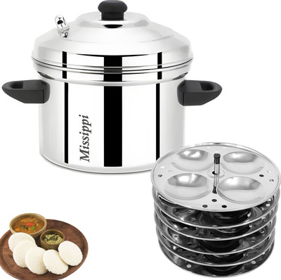 MISSIPPI 6 plate Idli cooker / Idli maker with 24 idli steaming Induction & Standard Idli Maker(6 Plates , 24 Idlis )