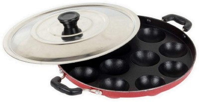 Masox Store Paniyarakkal Paniyaram Appam Pan Aebleskiver Ponganal Maker Kuzhi Paddu Tawa Curry Pan 23 cm diameter with Lid 0.125 L capacity(Aluminium, Non-stick)