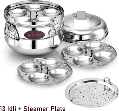 GIMSO 13 IDLY STEAMER Induction & Standard Idli Maker(4 Plates , 13 Idlis )