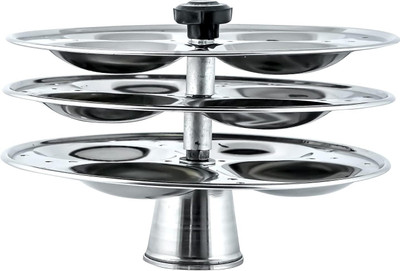 BLLUEX Stainless Steel Idli Stand for Idli Maker Pot (3 Plates/ 12 Idlis) - 1 Unit Induction & Standard Idli Maker(3 Plates , 12 Idlis )