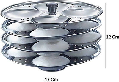 Gueran Idli maker stainless steel 4 Idli plates idli stand steel 16 button idli plates Induction & Standard Idli Maker(4 Plates , 16 Idlis )