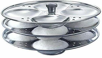 Prithi Home's and Kitchen Stainless Steel 3 Plate Idly maker stand with Bakelite knob Induction & Standard Idli Maker(3 Plates , 12 Idlis )