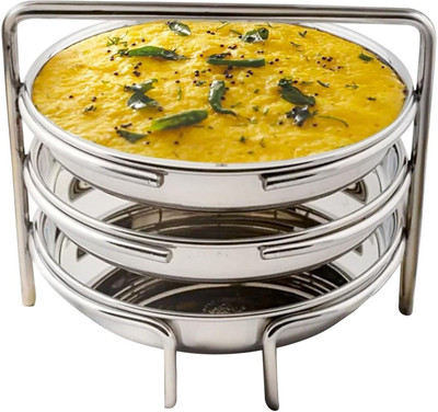 BLLUEX ® 3 Big Plates Set With Stand Stainless Steel 18cm Dhokla Maker, Thatte Induction & Standard Idli Maker(3 Plates , 3 Idlis ) BLLUEX ® 3 Big Plates Set With Stand Stainless Steel 18cm Dhokla Maker, Thatte Induction & Standard Idli Maker(3 Plates , 3 Idlis )