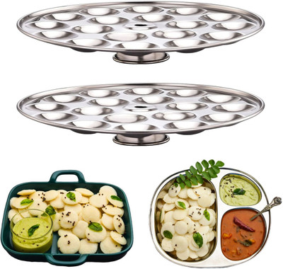 CentillionKart Mini Idli Plates Set of 2|Stainless Steel Mini Idly Maker Plates Only (No Stand) Induction & Standard Idli Maker(2 Plates , 36 Idlis )