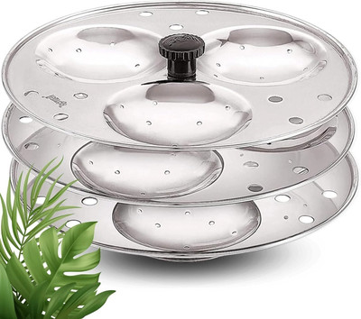 BLLUEX 3 Plates Stainless Steel Heavy Quality Idli Stand Standard Idli Maker(3 Plates , 9 Idlis )