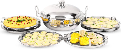 Airsteel Stainless Steel Multi kadai (4 IN 1) Induction & Standard Idli Maker(6 Plates , 14 Idlis )