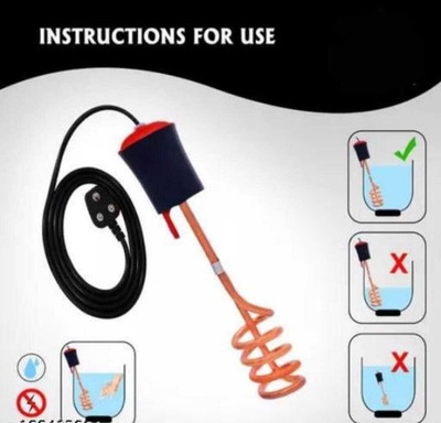 sunever Immersion Rod 1500 Watt / Water Proof/ Shock Proof/ Copper Body 2000 W Shock Proof Immersion Heater Rod(Water)