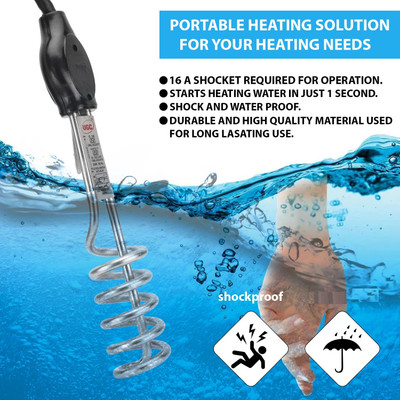 UGC Premium High Quality Shockproof 2000 W Shock Proof Immersion Heater Rod (water) 2000 W Shock Proof Immersion Heater Rod(Water)