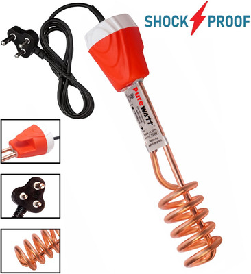 Pure Watt AV044 Copper Water Heater For Home 1500 W Shock Proof Immersion Heater Rod(Water)