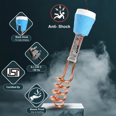 Pure Watt ISI Mark Shock-Proof & Water-Proof PWE021 Brass 2000 W Shock Proof Immersion Heater Rod(Water)
