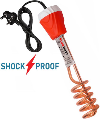 Pure Watt AV034 Copper Water Heater For Home 1500 W Shock Proof Immersion Heater Rod(Water)