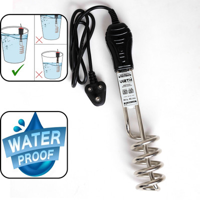 VIRTH Portable Waterproof Shock Proof Electric Immersion Rod Heat Resistant Handle 1500 W Shock Proof Immersion Heater Rod(Water)