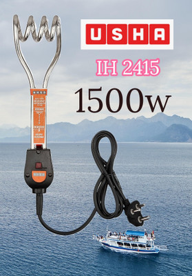 USHA IH 2415 Immersion Heater (Silver), Copper 1500 W Shock Proof Immersion Heater Rod(Water)