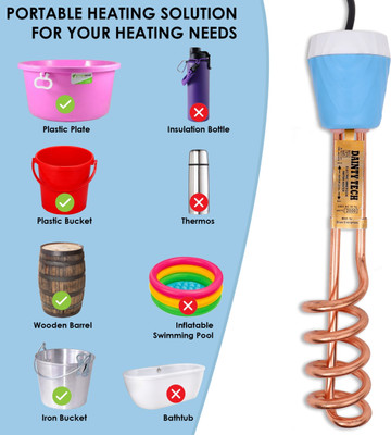 Zlymo Pure Copper Classic-IR112 2000 W Shock Proof Immersion Heater Rod(Water)