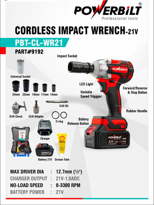 MPT POWERBUILT Cordless Impact Wrench(1/2 inch)
