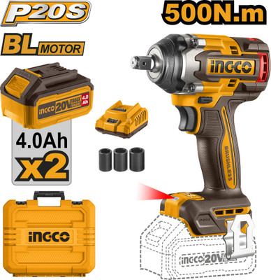 INGCO Lithium-Ion CIWLI2050 Cordless Impact Wrench(1/2 inch)