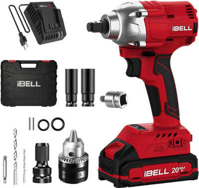 iBELL One Power Series BW20-32 Impact Wrench,20V Brushless,300Nm,2Ah Battery & BMC Box Cordless Impact Wrench(1/2 inch)