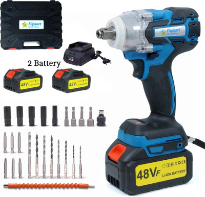 Flipkart SmartBuy Cordless Impact Wrench 850Nm 3 Speed, 2 Battery 48Vf Power Tools ½ Square Shaft Cordless Impact Wrench(1/2 inch)