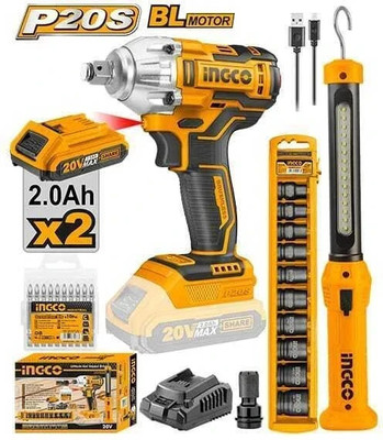 INGCO 20v Cordless 2 pcs combo kit COSLI23048 Cordless Impact Wrench(1/2 inch)