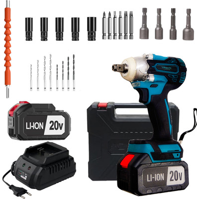 Hillgrove HGCM1383M1 300Nm Electric Nut Bolt Open Machine Gun Cordless Impact Wrench Cordless Impact Wrench(1/2 inch)