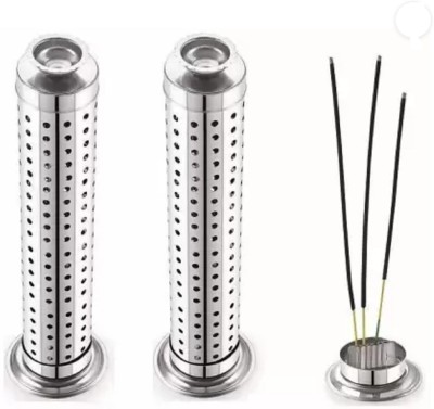 Filsfa Stainless Steel Agarbatti Stand Stainless Steel Incense Holder Set(Silver)