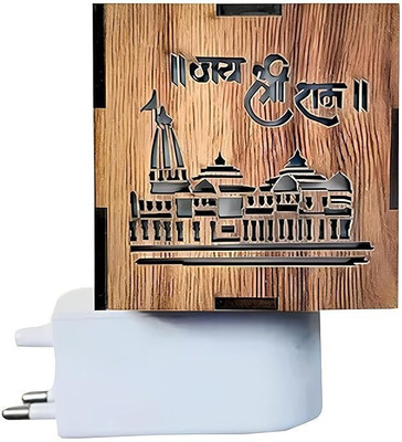 Radhey Radhey Electric Kapoor Dani for Home,Office with On/Off Switch & Night Lamp Wooden Incense Holder(Multicolor, Pack of 1)
