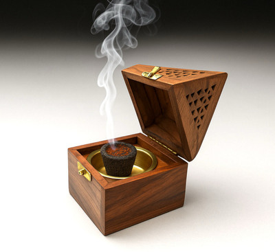 FMSA4 Wooden Dhoop & Incense Stick Agarbatti Wooden Incense Holder Wooden Incense Holder(Brown, Pack of 1)