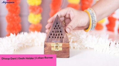 Divyanshi Wooden Agarbatti Stand with Ash Catcher & Dhoop Batti Stand Bamboo Incense Holder(Brown, Pack of 1)