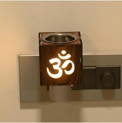 Somil Om Kapur Dani Incense Holder For Kapur Burnig And Fragrance Your Room Wooden, Plastic Incense Holder(Brown, Pack of 1)