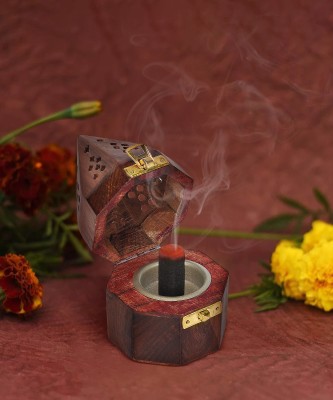 DigiRake Wooden Dhoop Stand, Hut Shaped Stand, Computer Sambrani Wooden Incense Holder(Brown)